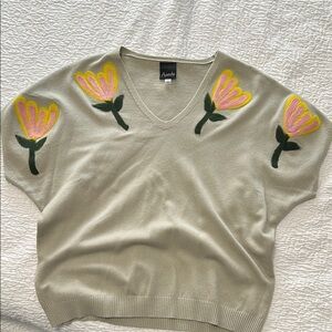 Avocado Women's Cream Sweater with Floral Design